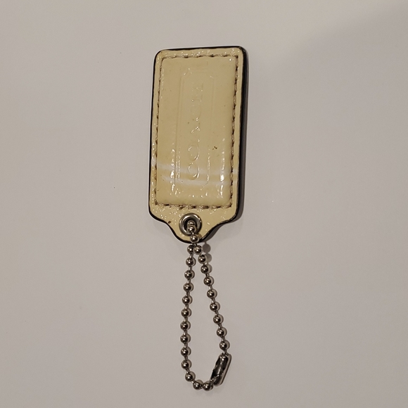 COACH  Patent Leather Hanging Tag Keychain  Bag Charm - Picture 1 of 5
